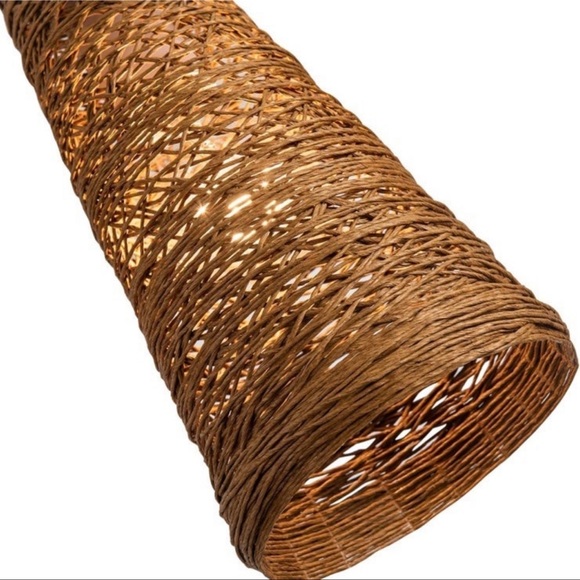 Set of 3 Ahaloye Mini Boho Woven Pendant Lighting, Farmhouse Brown - New In Box - Picture 6 of 8